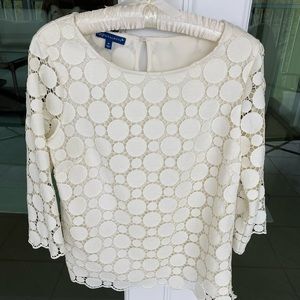 RSVP Talbots Ivory Dot Lace Top❤️